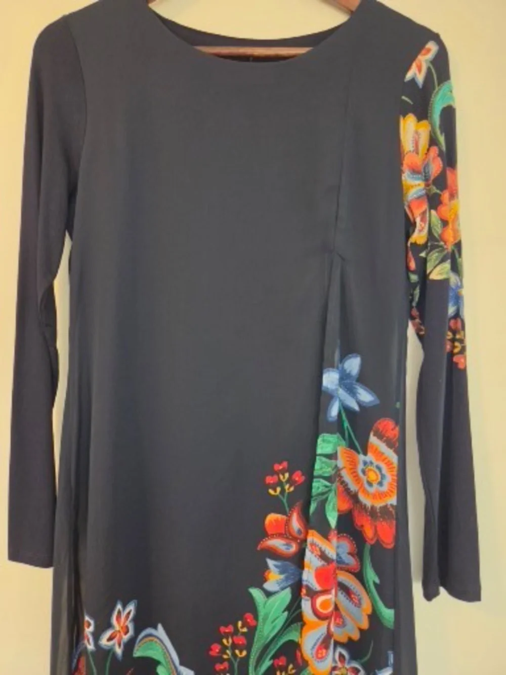 Desigual dress 10 black floral knee length crochet wedding guest event sheer - Picture 4 of 7